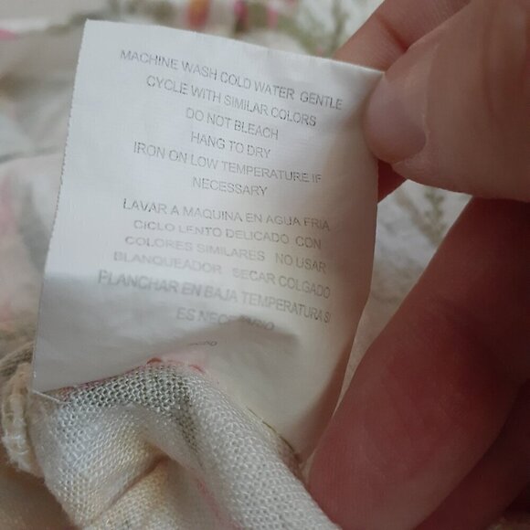 June & Hudson Women's Size L White Tropical Linen Blend Eyelet Off Shoulder Top - Picture 8 of 12